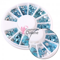 Carusel 3D pentru unghii C082 cu strasuri din Cristale Blue Ice 400 buc 1,5-5mm